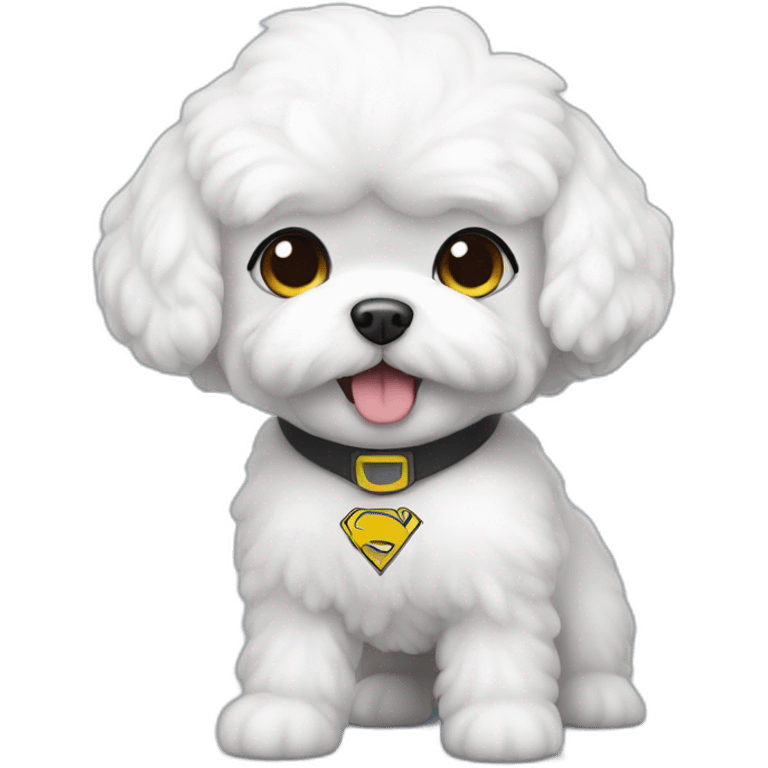 Bichon maltais blanc en super hero emoji