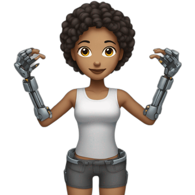 mixed girl with robot arms emoji