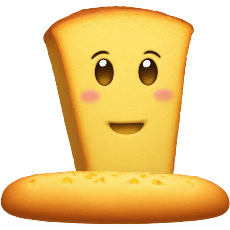 Corn bread with cute face emoji