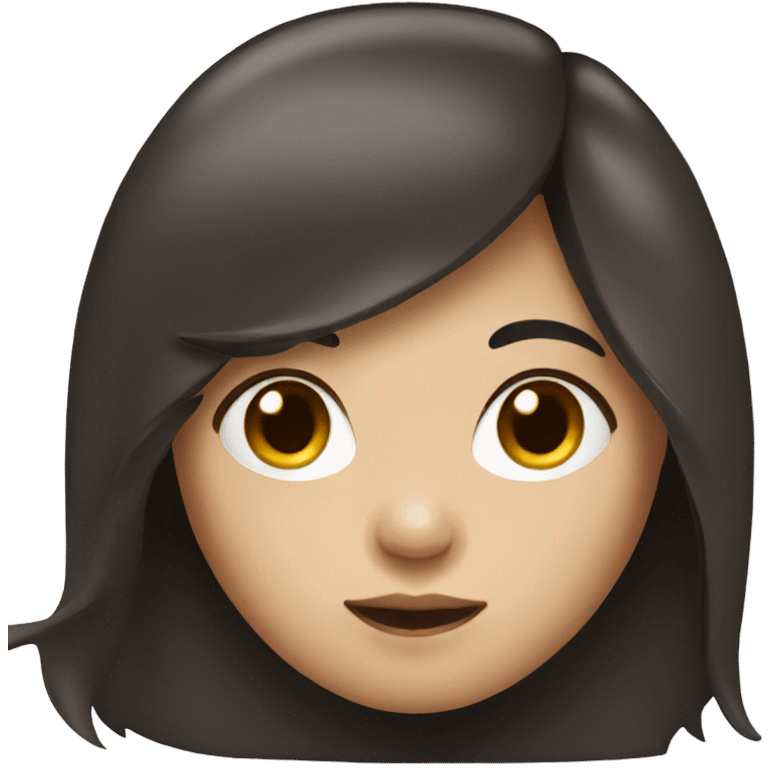 Asian girl with long dark brown hair  emoji