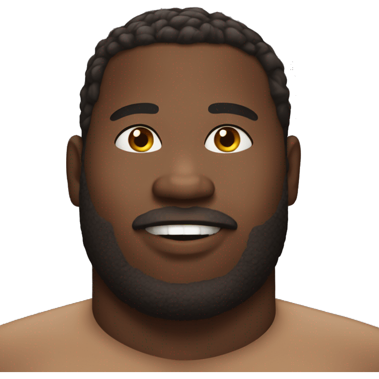 fat black man no shirt with drag emoji