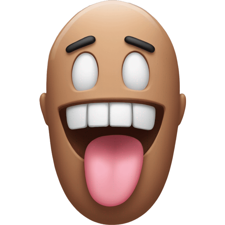 Make an emoji face with its tongue covering its front teeth and its index finger bent downwards in front of the tongue  emoji