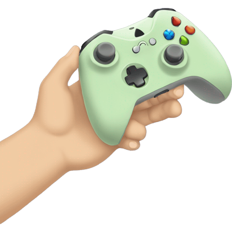 A hand holding an xbox controller emoji