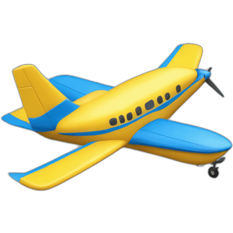 Yellow and blue plane emoji