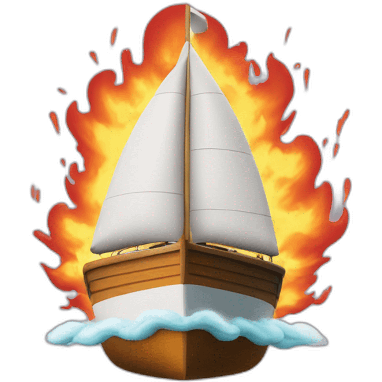 boat with rocket propulsion fire emoji