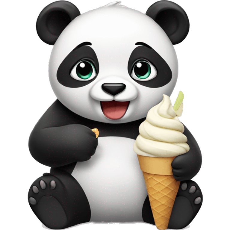 Panda eating ice cream emoji