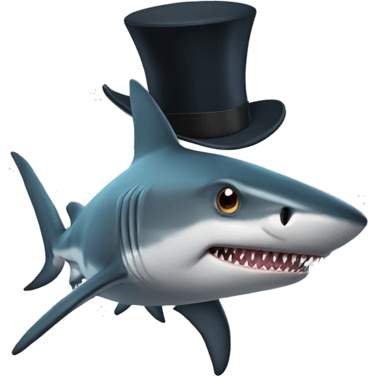 shark with tophat emoji