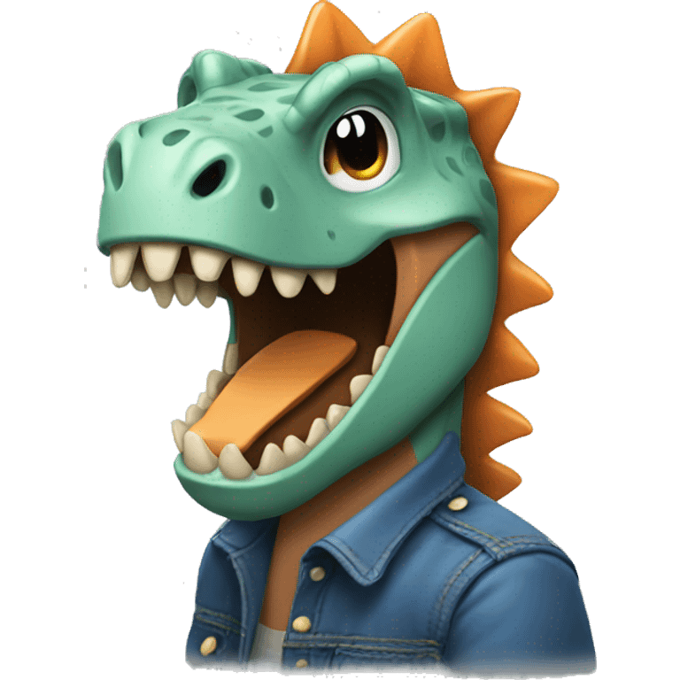 create an emoji that shows a person enjoying how cool dinosaurs are emoji