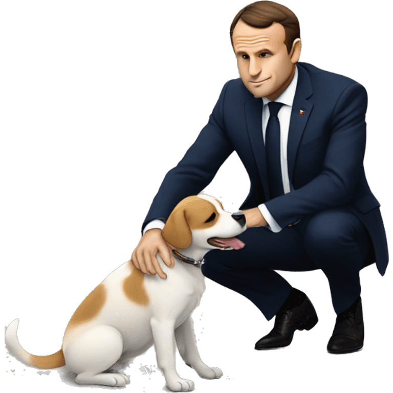 Macron qui dort avec un chien  emoji