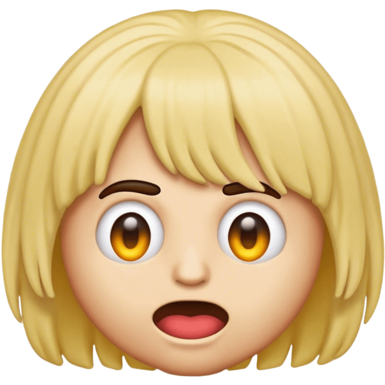 Mad emoji with a wig on emoji