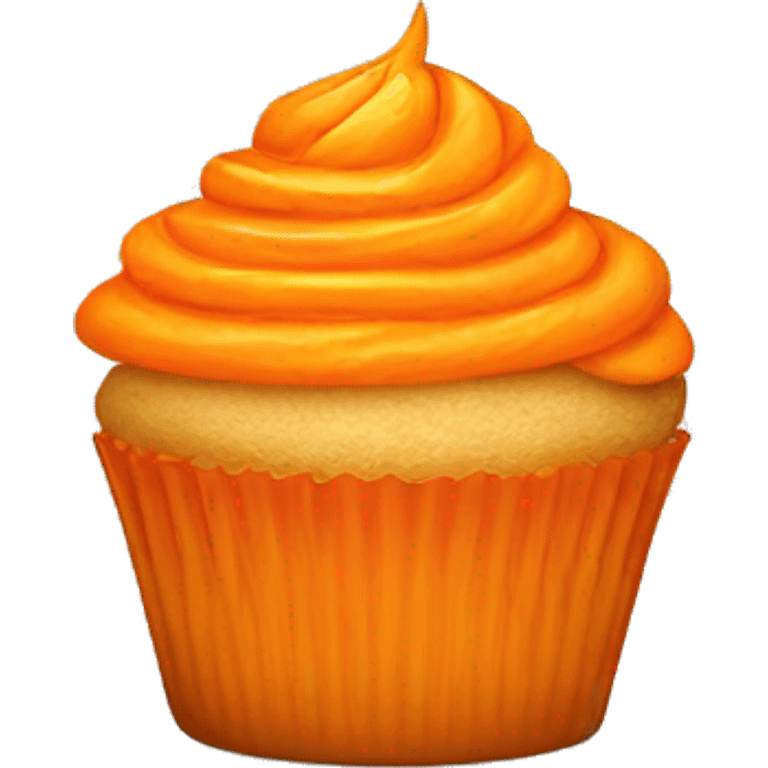 Happy orange cupcake emoji