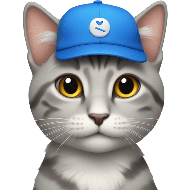 Cat wearing a blue cap  emoji