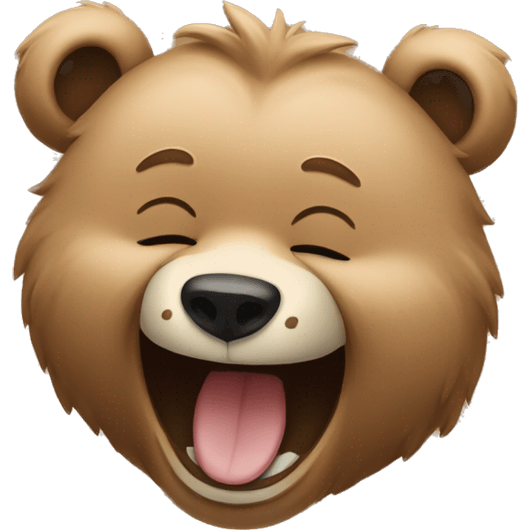 bear giggling with paw over mouth emoji