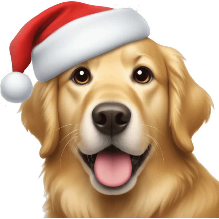 Golden retriever with Santa hat  emoji