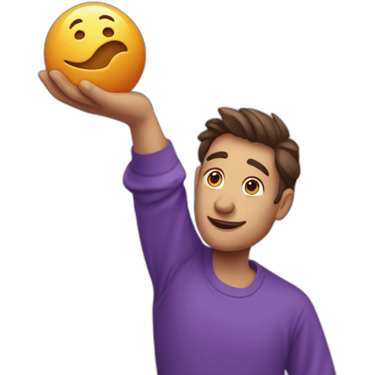 Un homme violet avec une grosse pierre dans les mains emoji