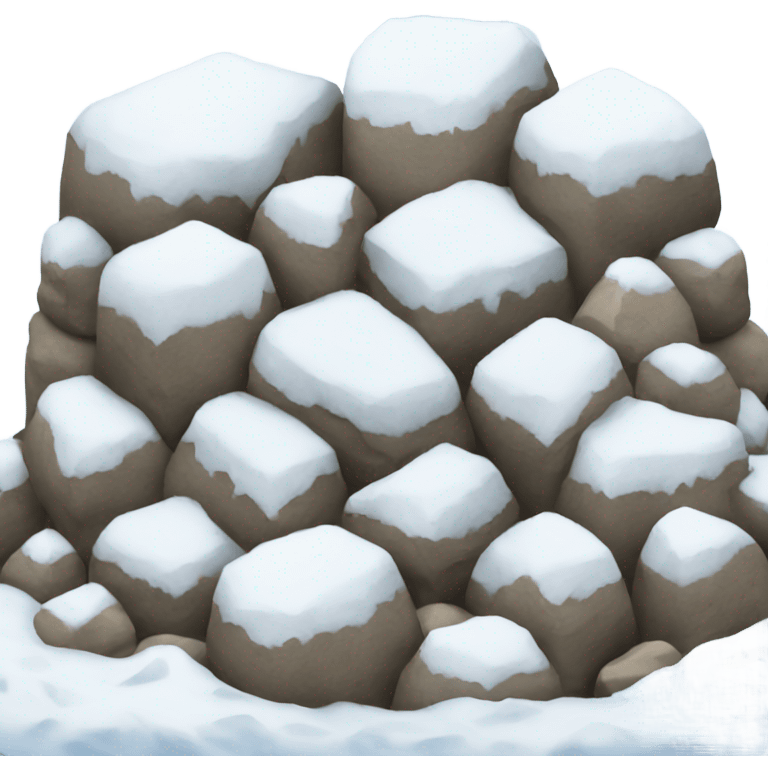 snow pile with rocks emoji