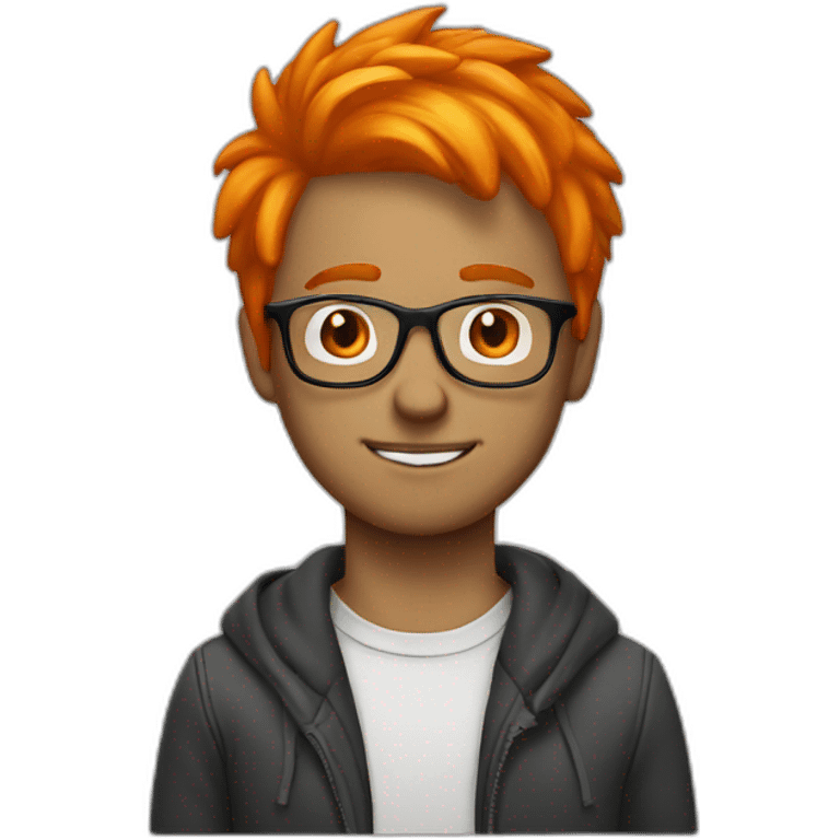 Guy with glasses and orange dyed hair emoji