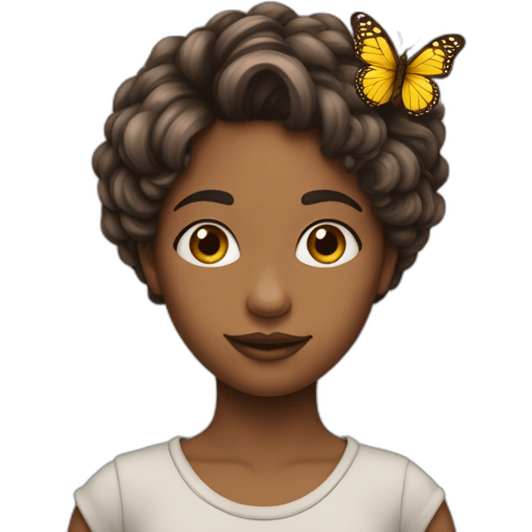 Fille avec un papillon dans les cheveux emoji