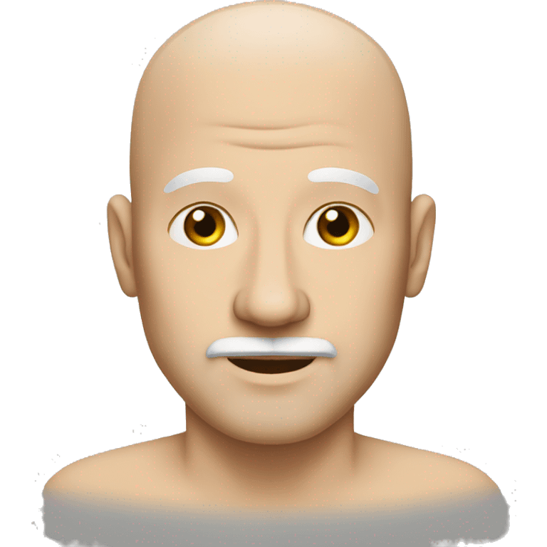 a bald man, white, with a very little bit of beard and moustache. emoji