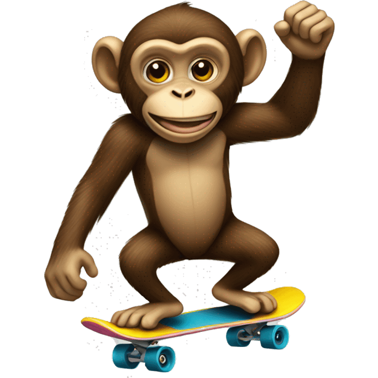 Monkey riding a skateboard emoji