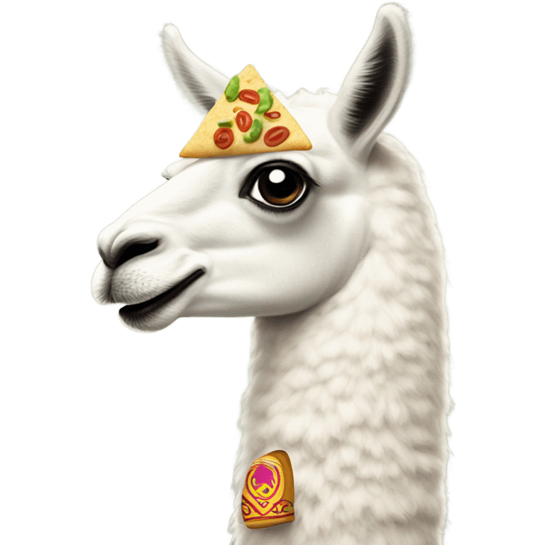 Llama eating a taco emoji