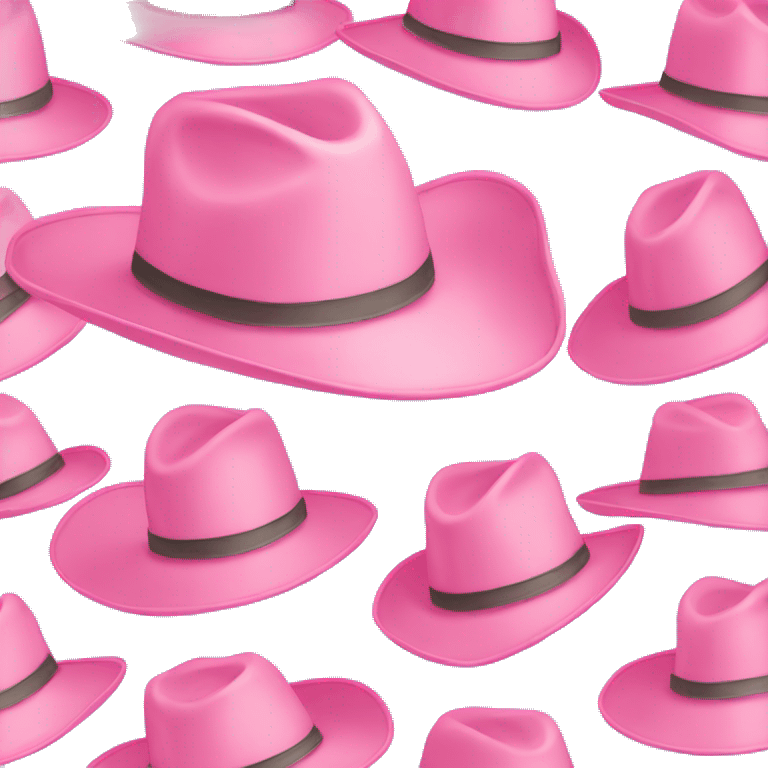 Preppy pink cowgirl hat emoji