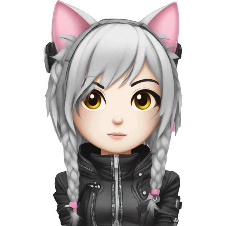 Edgy Cartoon Anime Punk Techwear Catgirl emoji