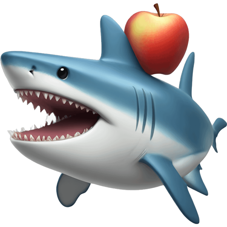 blue shark eating apple emoji