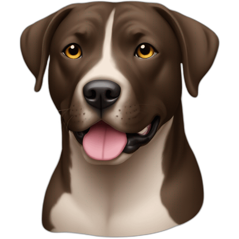 Perro  labrador pitbull café oscuro emoji