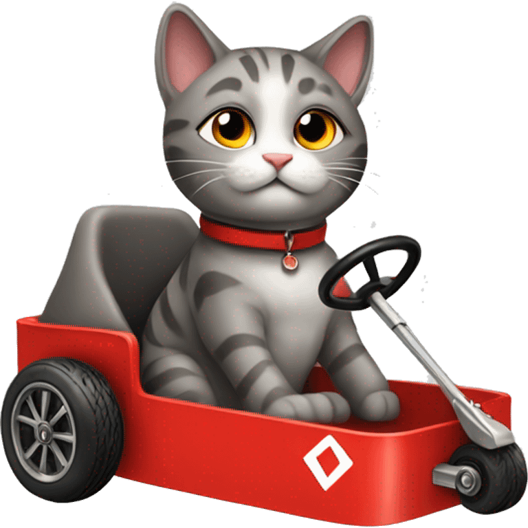 cat in a red racing cart emoji