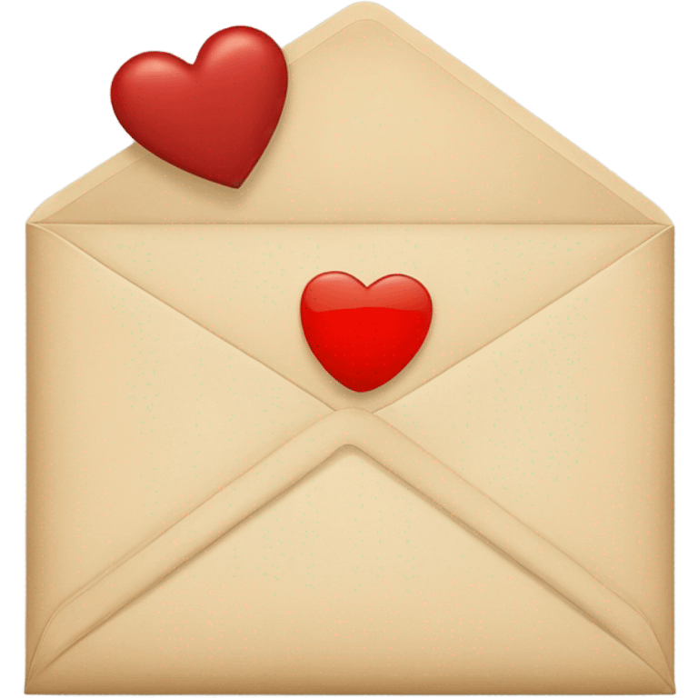 beige envelope with letter and heart emoji