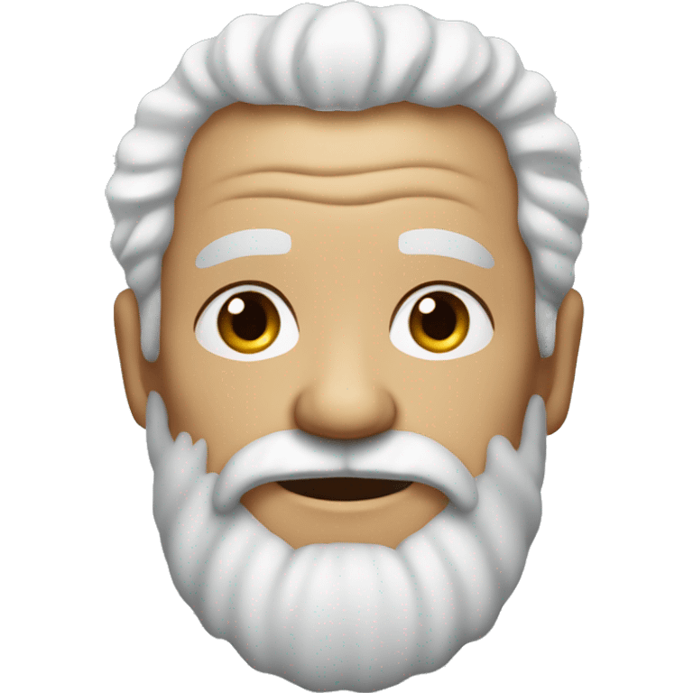 White curly hair, wrinkles, a full beard, elderly, brown-skinned emoji