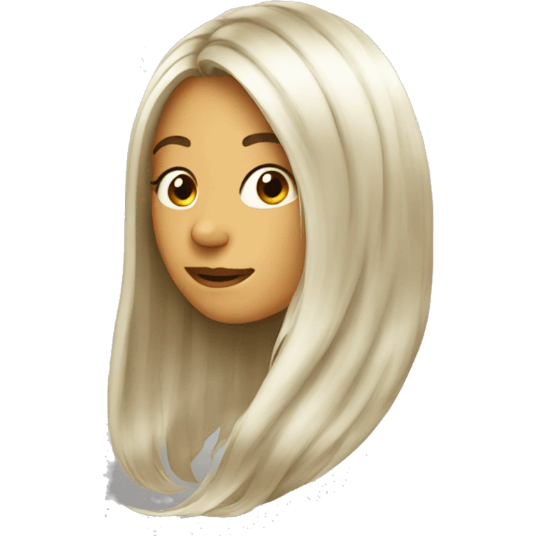 Long silk hair emoji