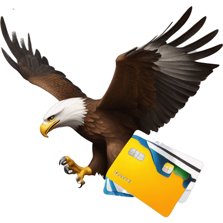 Eagle flying with a credit card in its claws  emoji