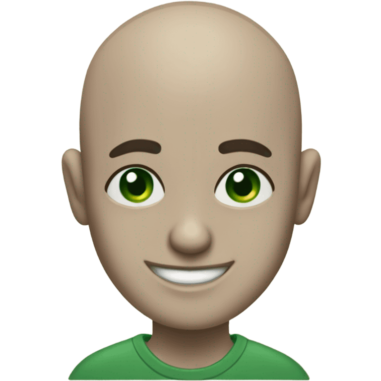 Create me with a bald head green eyes with tattoos giving a thumps up emoji