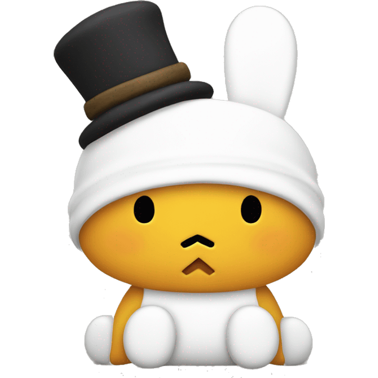 miffy wearing a pochacco hat emoji