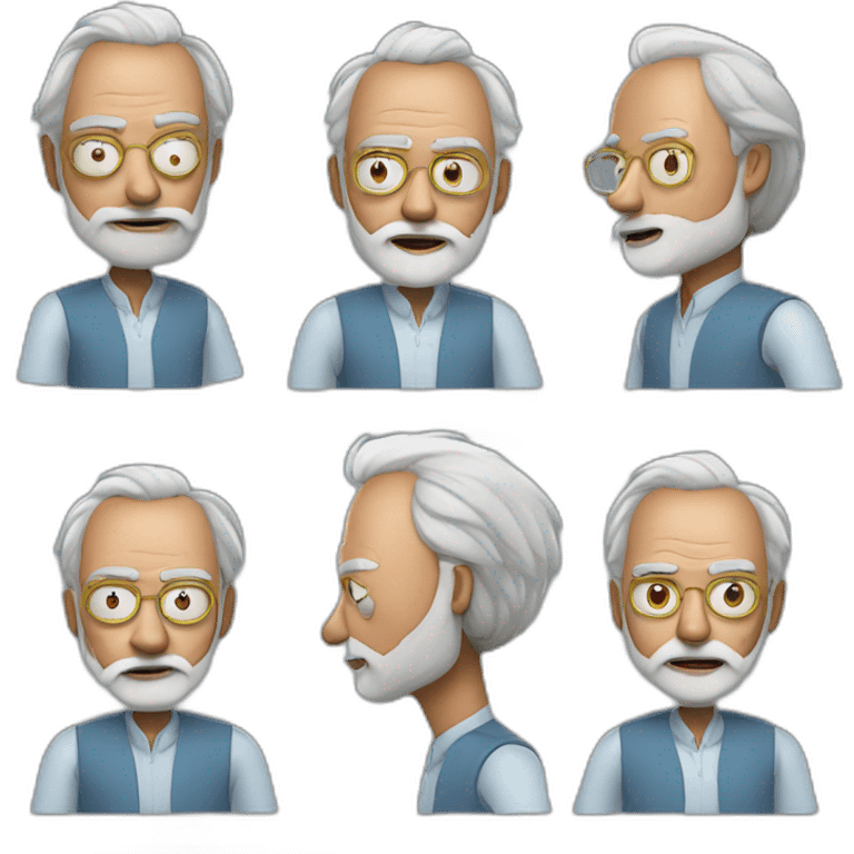 hyper realistic narendra modi as rick from rick and morty emoji