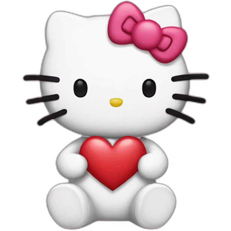 Hello kitty doing a heart emoji