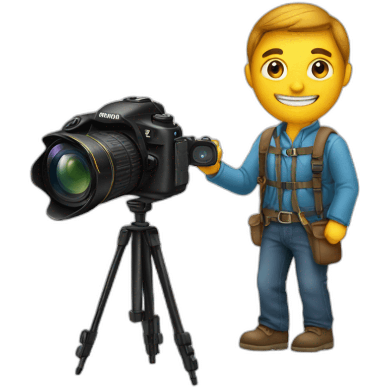 Photographer with camera and tripod emoji