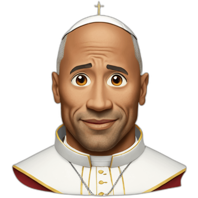 the rock as the pope emoji