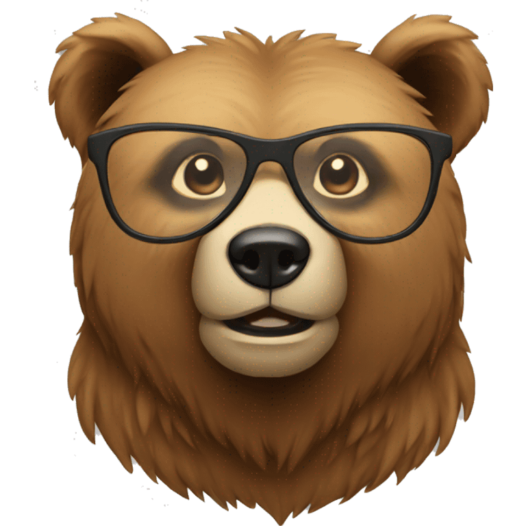  A bear with specs emoji