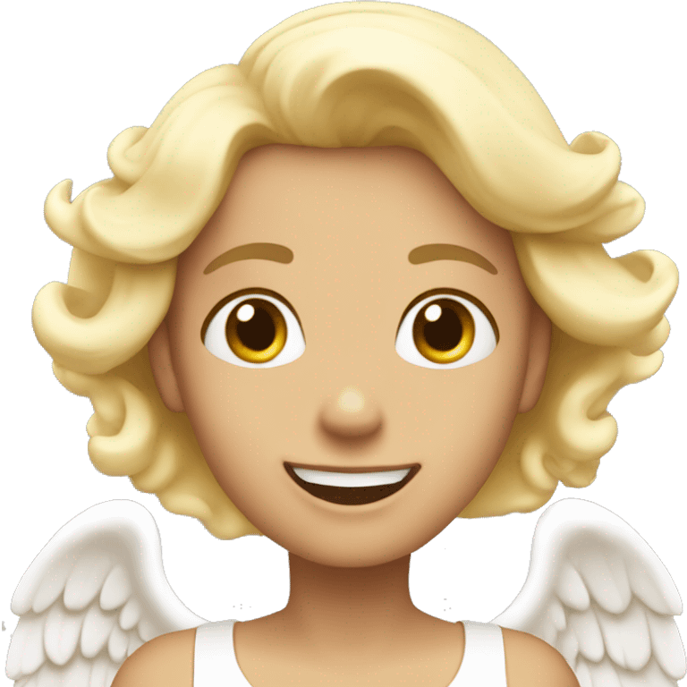 White blonde Angel amazed and happy and grateful emoji