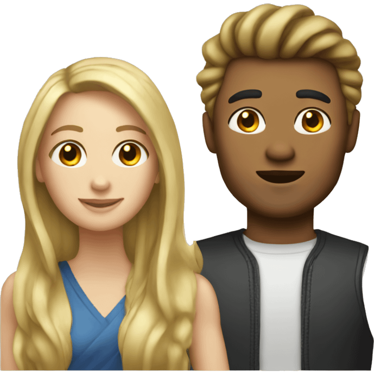 Blond man and brunette woman emoji