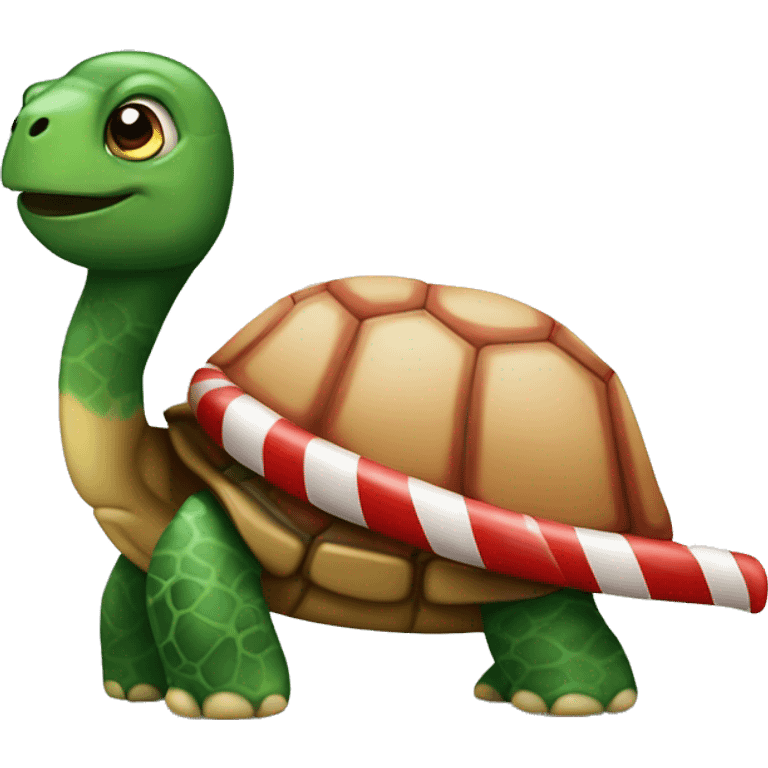 Candy cane turtle emoji