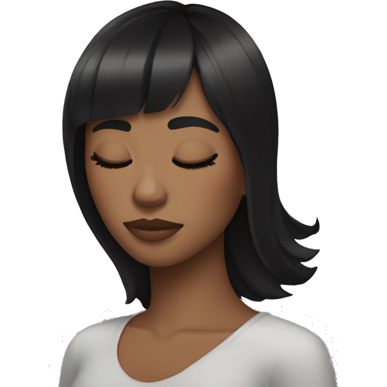 Woman Black hair with bangs sleeping  emoji