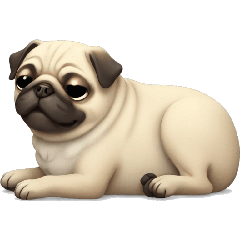 Cute pug sleeping emoji