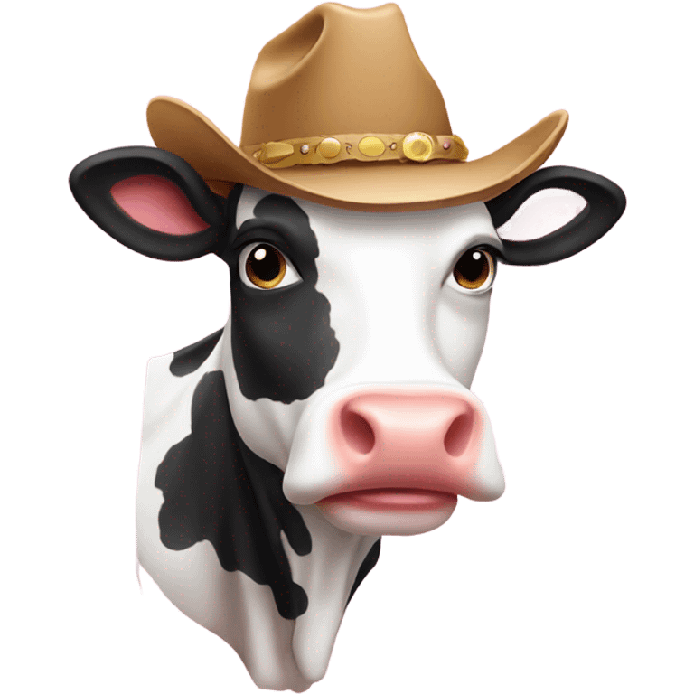 Cow with pink cowboy hat emoji