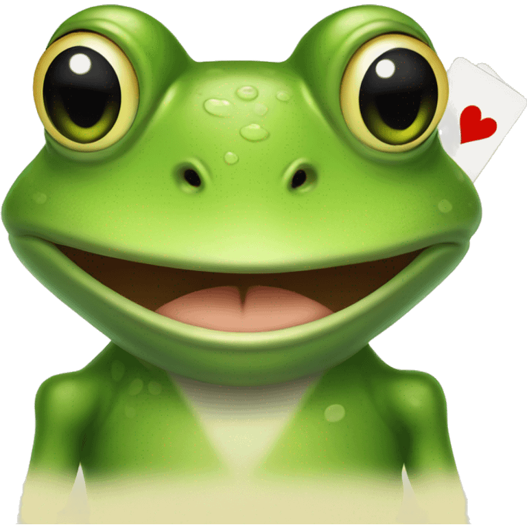 frog with cards emoji