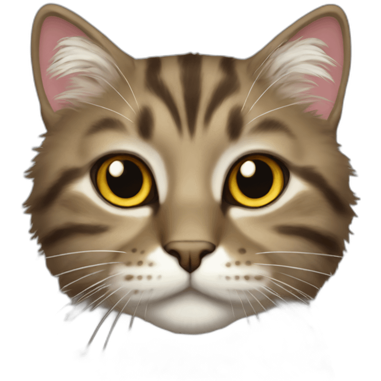 fluffy patched tabby coated cat emoji