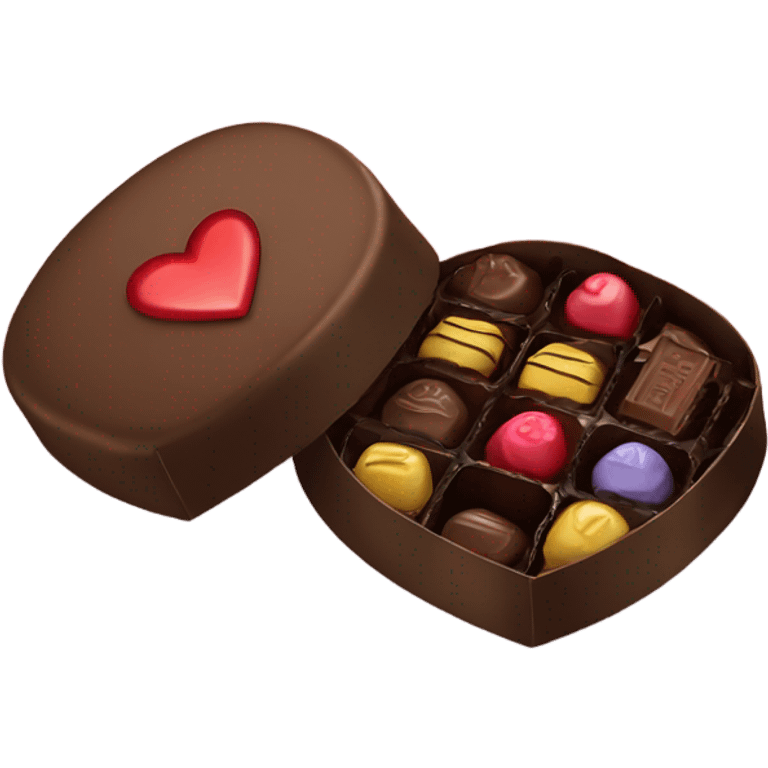 box of chocolates saying i love you emoji